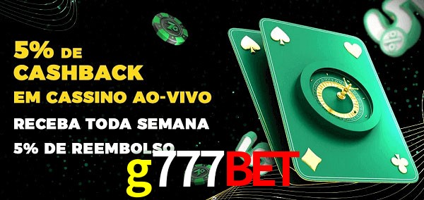 Promoções do cassino ao Vivo g777bet